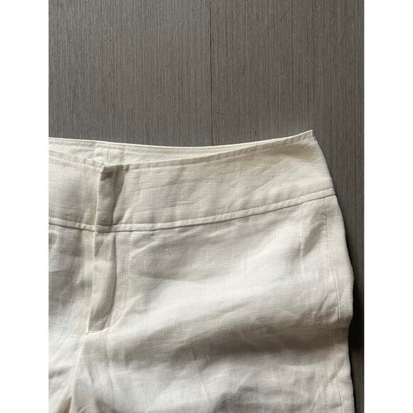 Banana Republic White Linen Cropped Pants - Picture 3 of 4